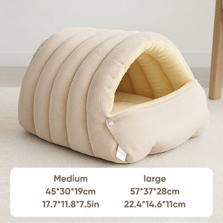 Sakerplus Warm Corduroy Pet Cave Bed