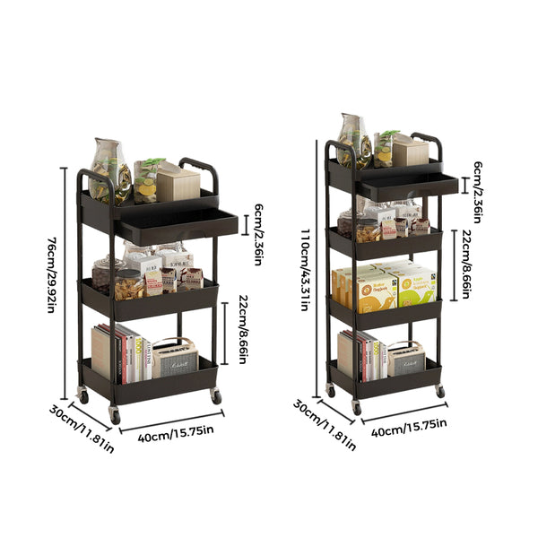 Sakerplus® Rolling Utility Storage Cart With Drawer