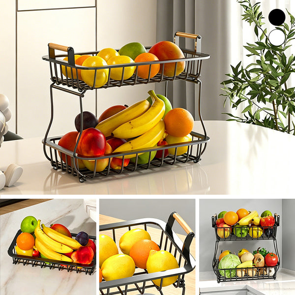 Sakerplus® 2-Tier Metal Wire Fruit Storage Basket