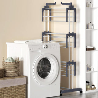 Sakerplus Foldable Stainless Steel Clothes Rack