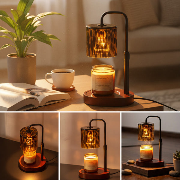 Sakerplus® Dimmable Leopard-Print Aromatherapy Candle Warmer Lamp
