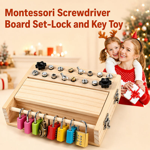 Sakerplus® Montessori Screwdriver Lock And Key Board
