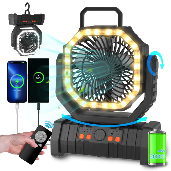 Ventilador de camping recargable por radiocontrol Sakerplus