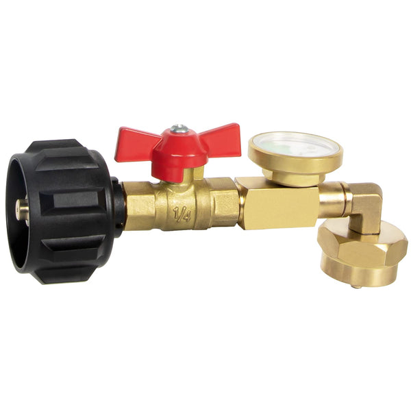 Adaptador de recarga de propano Sakerplus® con válvula de bola