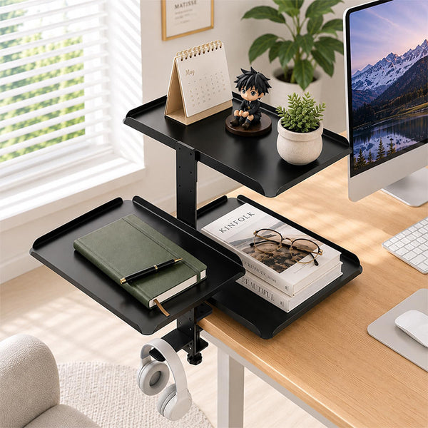 Sakerplus® Three-Tier Clamp-On Desk Shelf Organizer