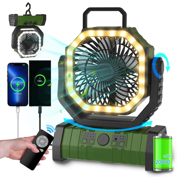 Ventilador de camping recargable por radiocontrol Sakerplus