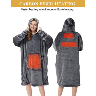 Sakerplus Cordless Oversized Heated Hoodie Blanket