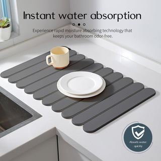 Sakerplus® Grey Stone Dish Drying Mat For Kitchen