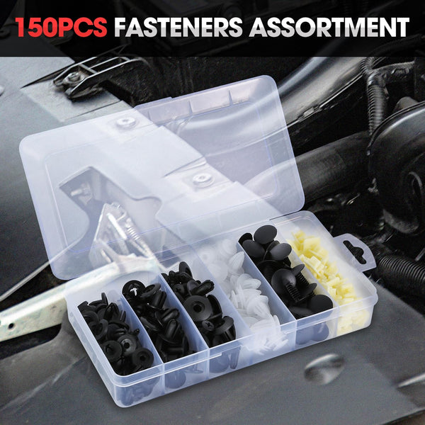 Sakerplus® 150pcs Universal Nylon Bumper Retainer Clips Kit