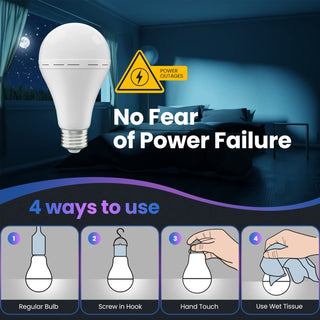 Sakerplus Emergency Rechargeable LED Light Bulbs