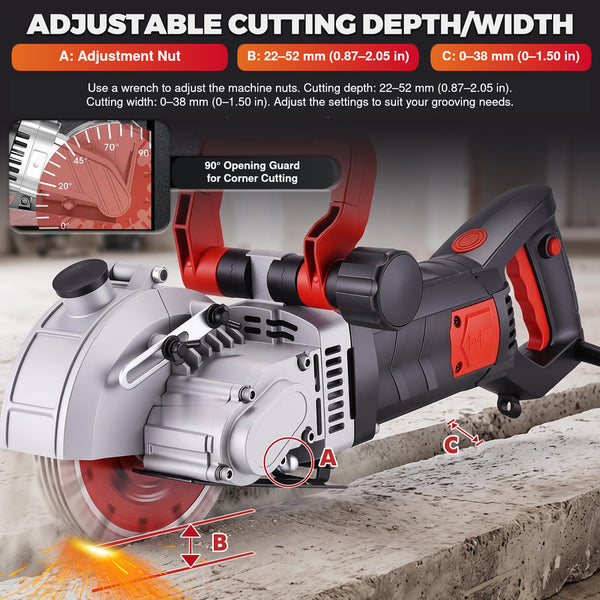 Sakerplus® Laser Guided Electric Wall Chaser