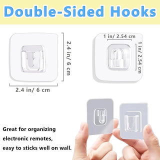 Sakerplus® Transparent Double Sided Wall Hooks