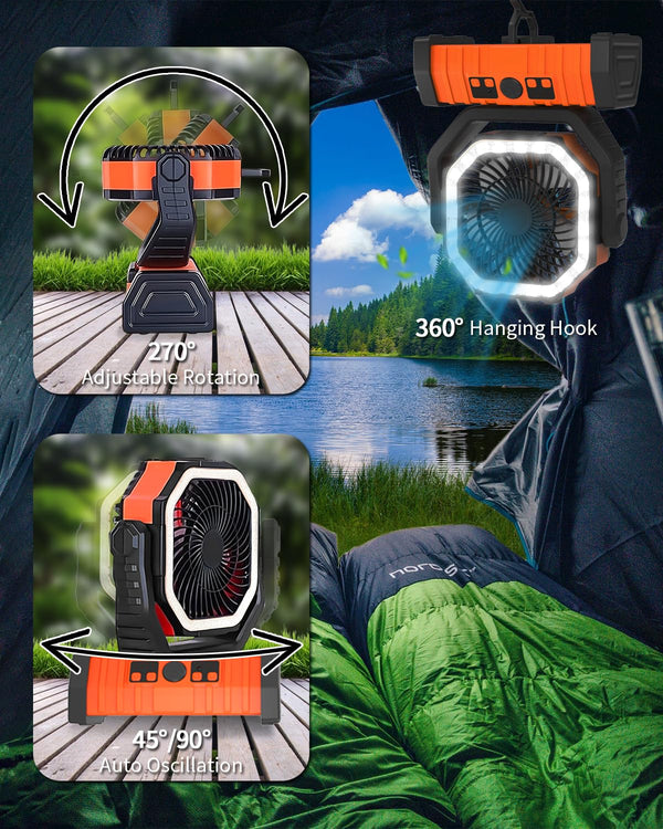 Ventilador de camping recargable por radiocontrol Sakerplus
