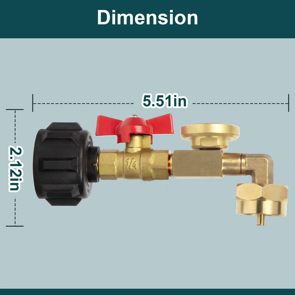 Adaptador de recarga de propano Sakerplus® con válvula de bola