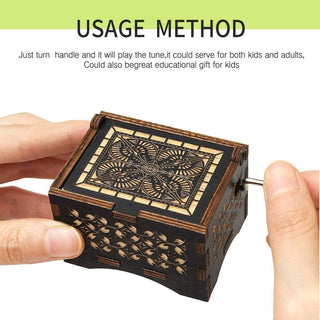 Sakerplus® Wooden Hand Crank Music Box