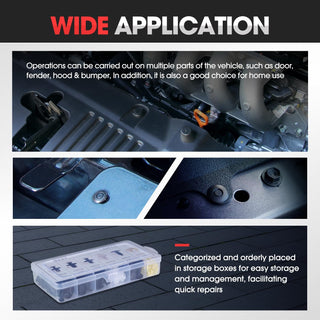 Sakerplus® 150pcs Universal Nylon Bumper Retainer Clips Kit