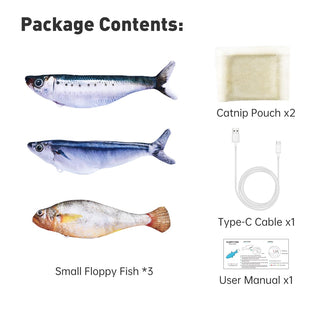 Sakerplus® Realistic Flopping Fish Cat Toys 3 pack