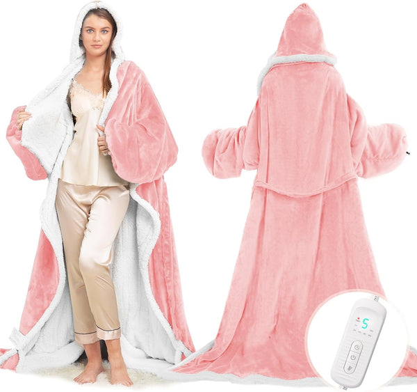 Sakerplus Electric Wearable Throw Blanket with Sleeves