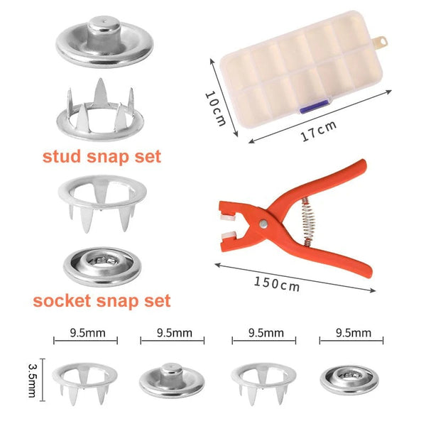 Sakerplus Metal Snap Fastener Tool Set