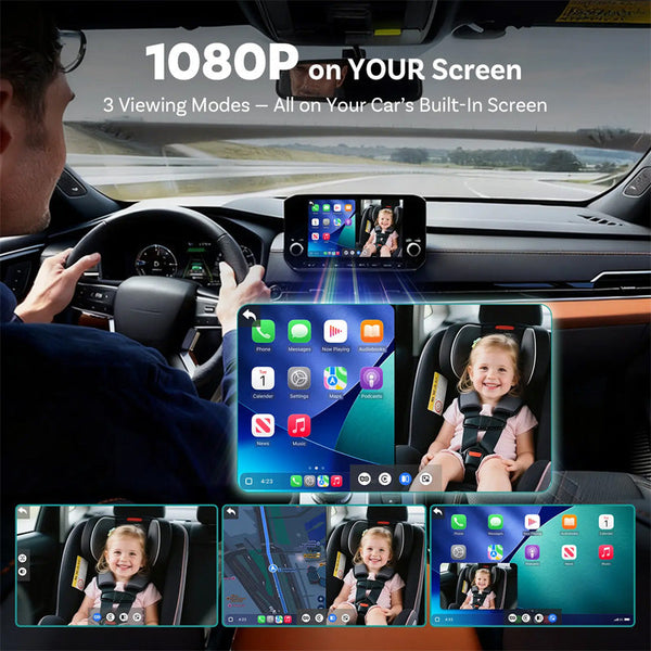 Sakerplus® Wireless CarPlay Rear Seat Camera