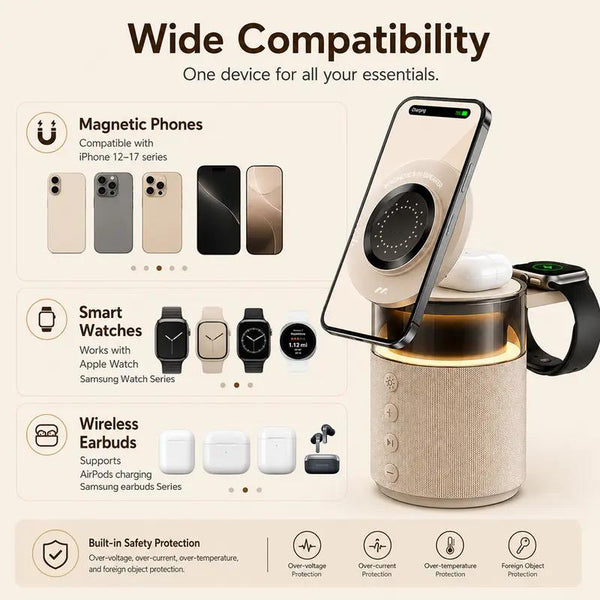 Sakerplus® 5-in-1 Magnetic Wireless Charging Station
