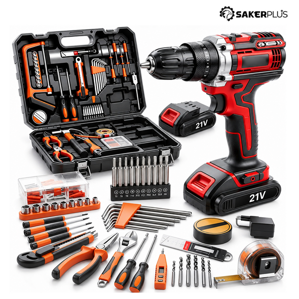 Sakerplus® 128 Piece Cordless Drill Tool Set