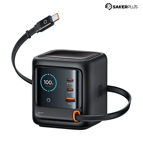 Sakerplus® 100W Retractable Cable Charging Station