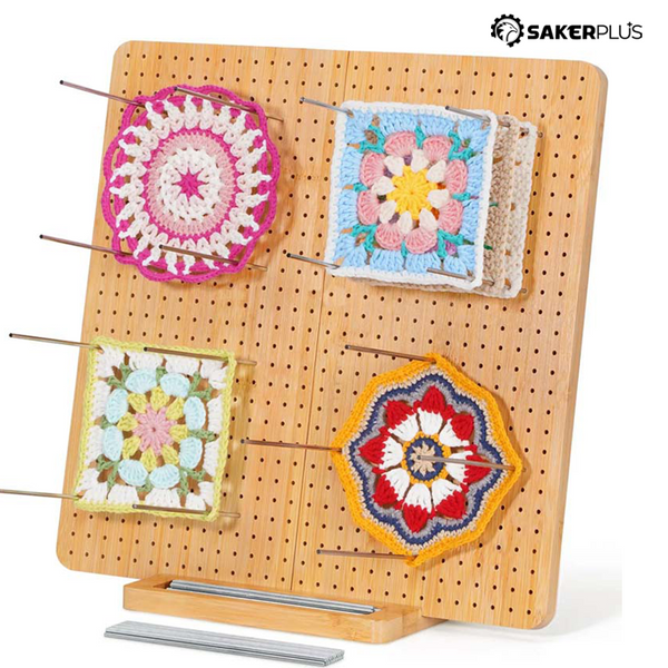 Sakerplus® Bamboo Crochet Blocking Board With Pins