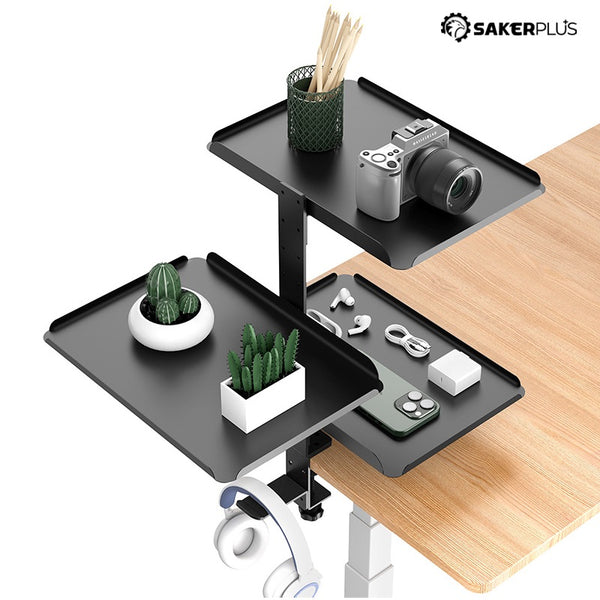 Sakerplus® Three-Tier Clamp-On Desk Shelf Organizer