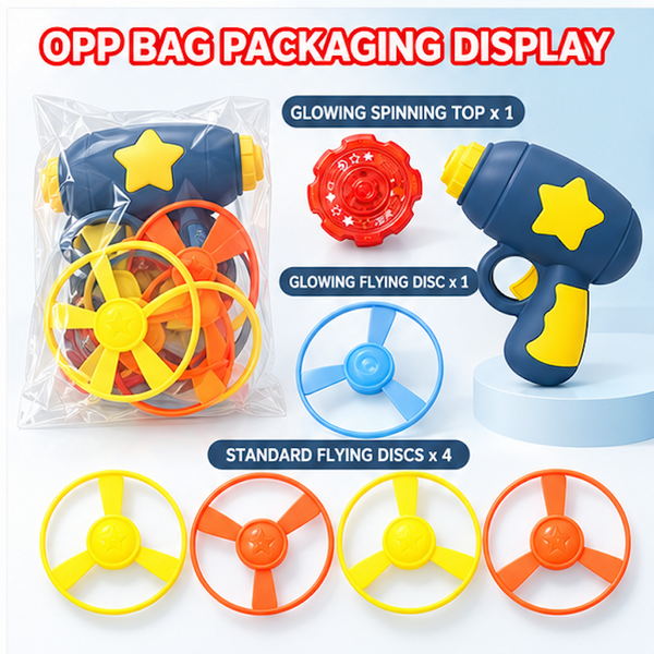 Sakerplus® LED Flying Spinner Launcher Gun Toy