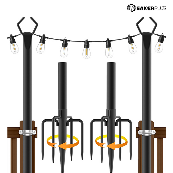 Sakerplus® Outdoor Patio String Light Poles