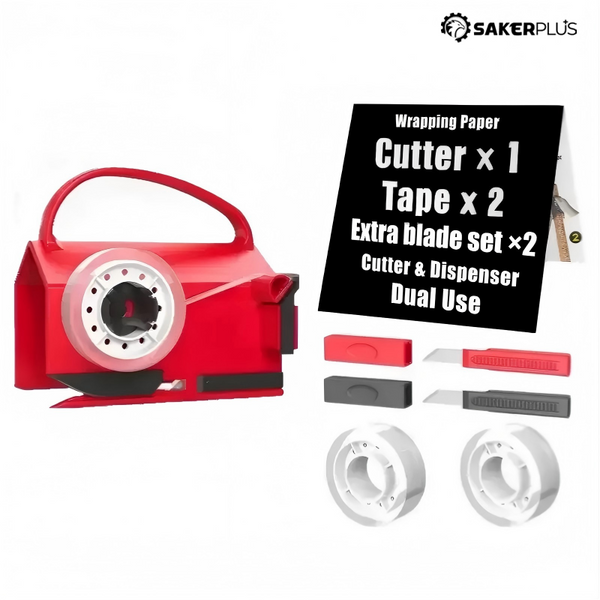 Sakerplus® Wrapping Paper Cutter Tape Dispenser Kit