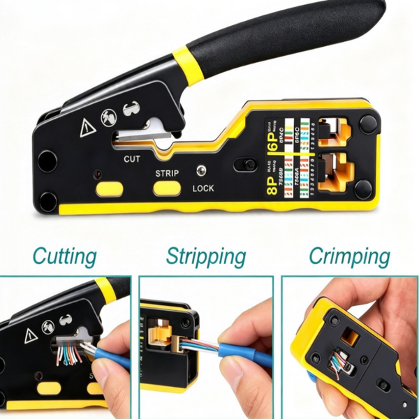 Sakerplus® Multifunction RJ45 Pass Through Crimping Tool