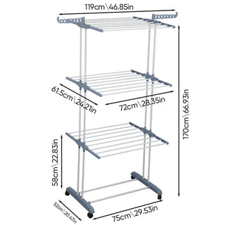 Sakerplus Foldable Stainless Steel Clothes Rack