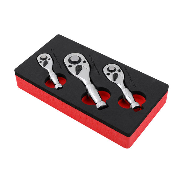 Sakerplus® Stubby Ratchet Set with Reversible Head