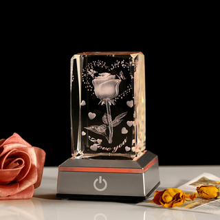 Sakerplus® 3D Rose Crystal Night Lamp