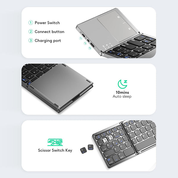 Teclado inalámbrico Bluetooth Saker con panel táctil