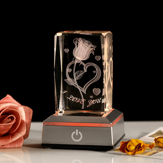 Sakerplus® 3D Rose Crystal Night Lamp