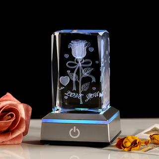 Sakerplus® 3D Rose Crystal Night Lamp