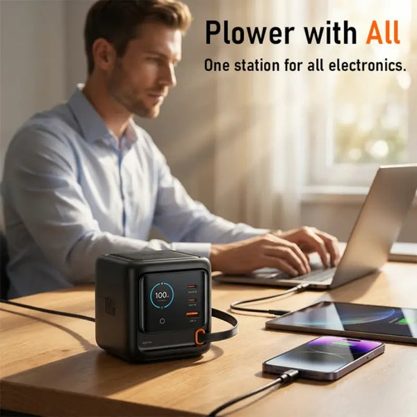Sakerplus® 100W Retractable Cable Charging Station