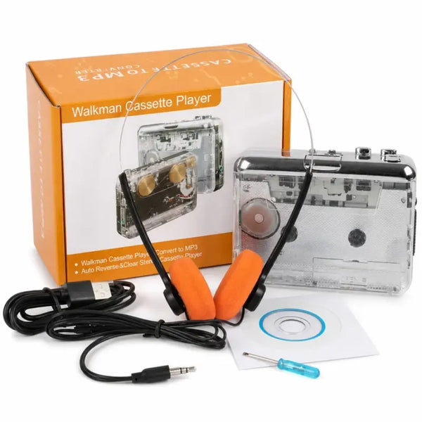 Sakerplus® Transparent Portable Stereo Cassette Player