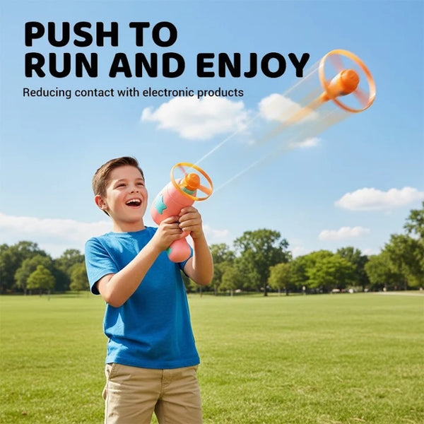 Sakerplus® LED Flying Spinner Launcher Gun Toy