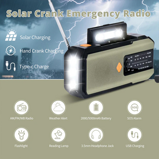 Sakerplus® Solar Hand Crank Emergency Weather Radio