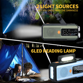Sakerplus® Solar Hand Crank Emergency Weather Radio