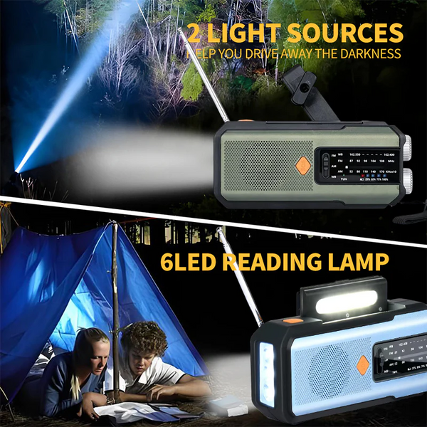 Sakerplus® Solar Hand Crank Emergency Weather Radio