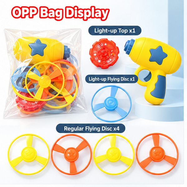 Sakerplus® LED Flying Spinner Launcher Gun Toy